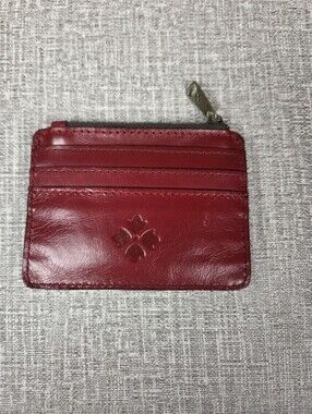 NEW Patricia Nash Lava RED Distressed Leather Wallet Cassis ID Card Case